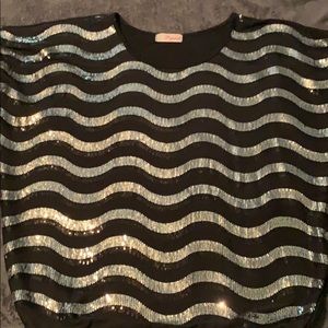 Black and silver sequin shirt
